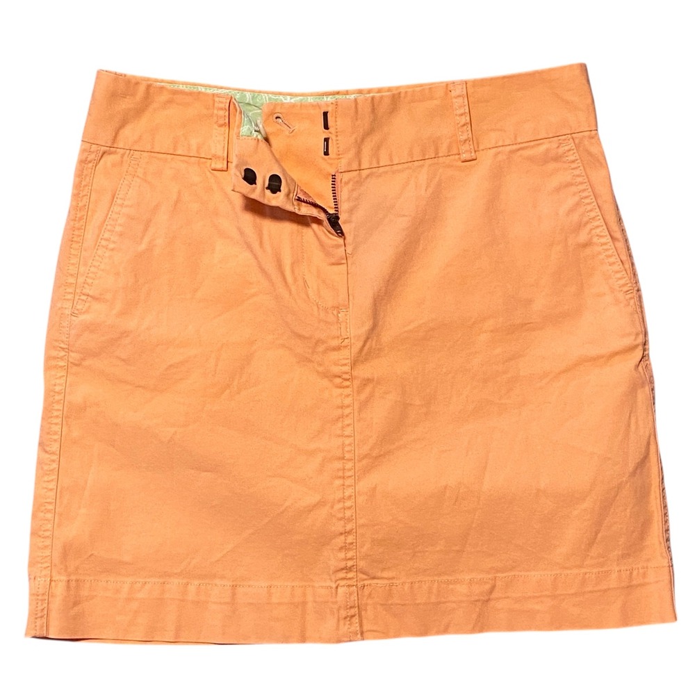 Vineyard Vines Womens Orange Cotton‎ Stretch Mini Skirt Size 6 Preppy Coastal